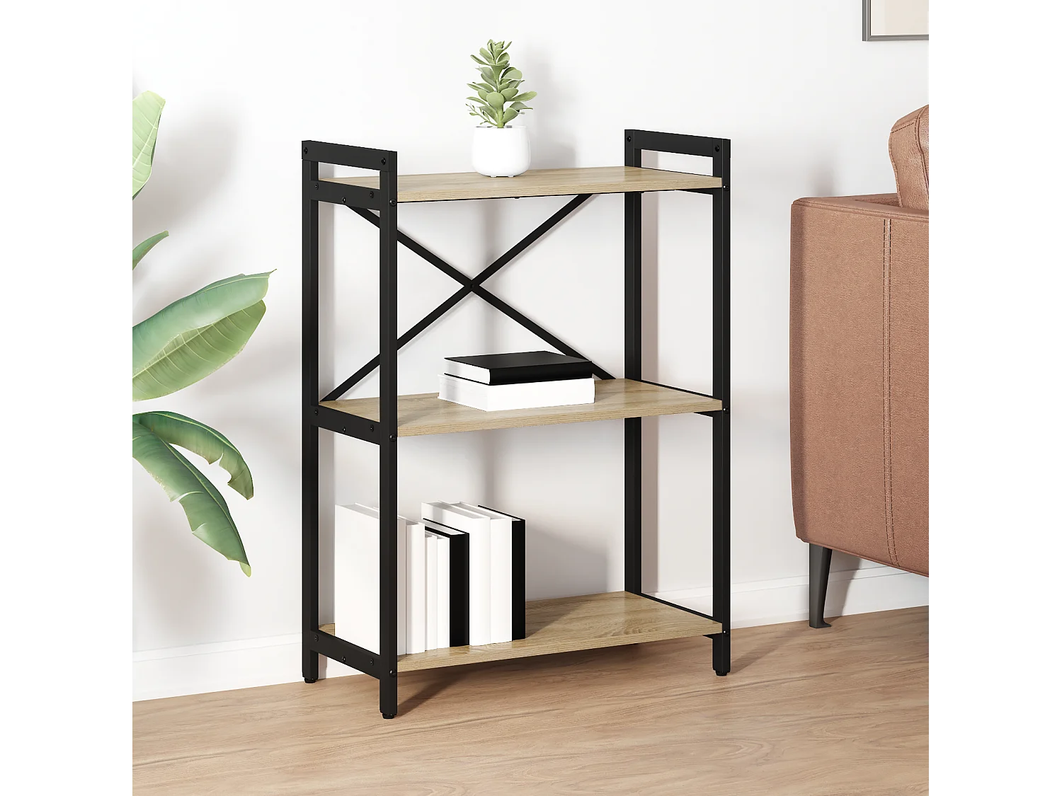 Bibliothèque | Etagère de rangement | Meuble de rangement Chêne sonoma 60 x 30 x 83 cm Bois d'ingénierie