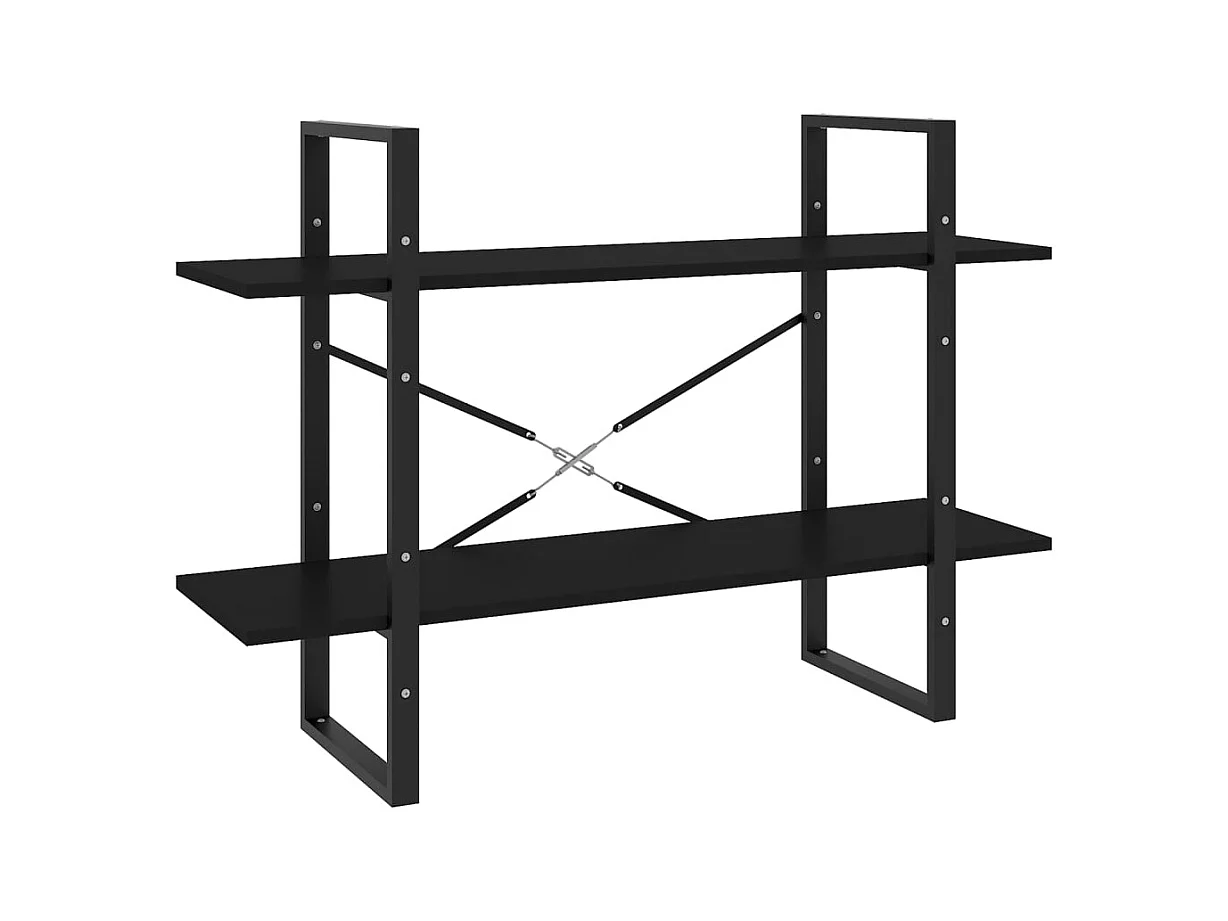 Bibliothèque | Etagère de rangement | Meuble de rangement à 2 niveaux noir 100x30x70 cm bois d'ingénierie