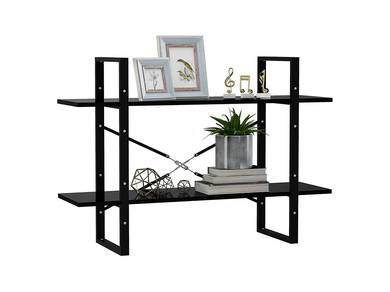 Bibliothèque | Etagère de rangement | Meuble de rangement à 2 niveaux noir 100x30x70 cm bois d'ingénierie