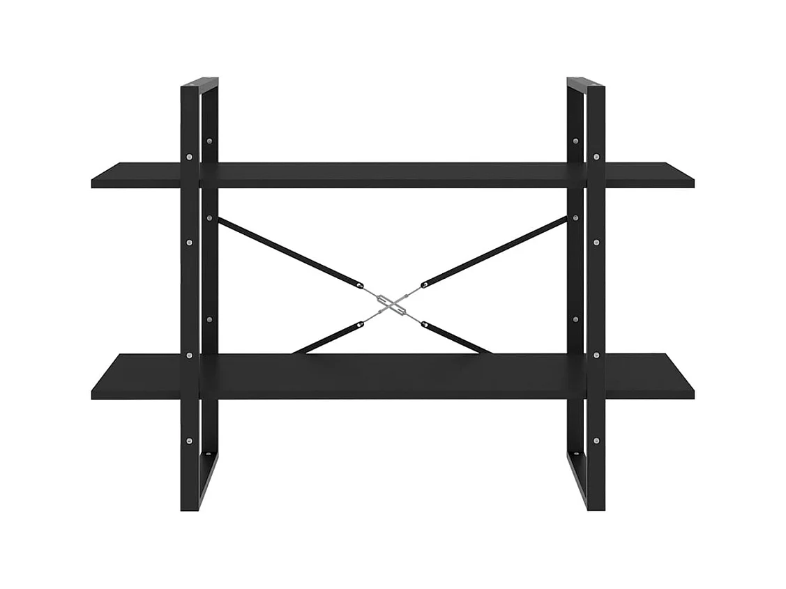 Bibliothèque | Etagère de rangement | Meuble de rangement à 2 niveaux noir 100x30x70 cm bois d'ingénierie
