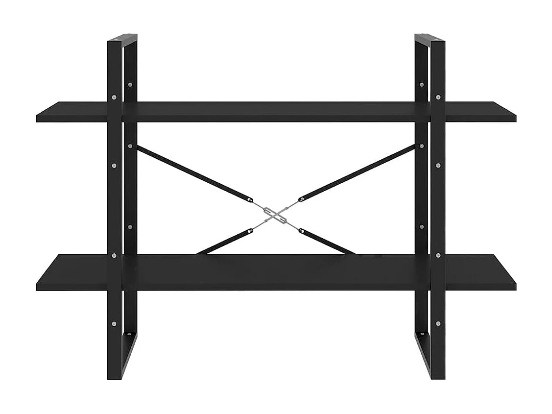 Bibliothèque | Etagère de rangement | Meuble de rangement à 2 niveaux noir 100x30x70 cm bois d'ingénierie