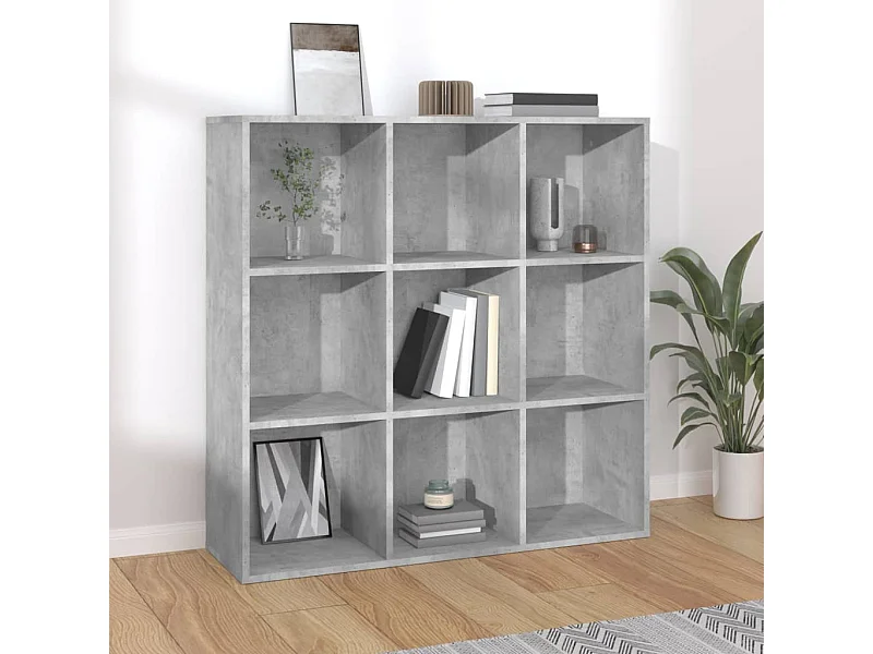 Bibliothèque | Etagère de rangement | Meuble de rangement gris béton 98x29x97,5 cm bois d'ingénierie