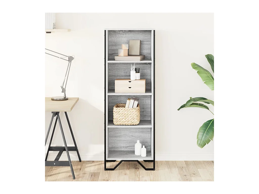 Bibliothèque | Etagère de rangement | Meuble de rangement sonoma gris 50x31x137,5 cm bois d'ingénierie