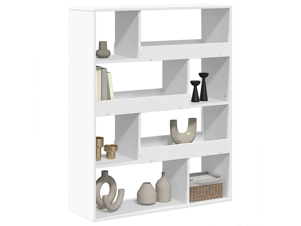 Bibliothèque | Etagère de rangement | Meuble de rangement blanc 100x33x125,5 cm bois d'ingénierie