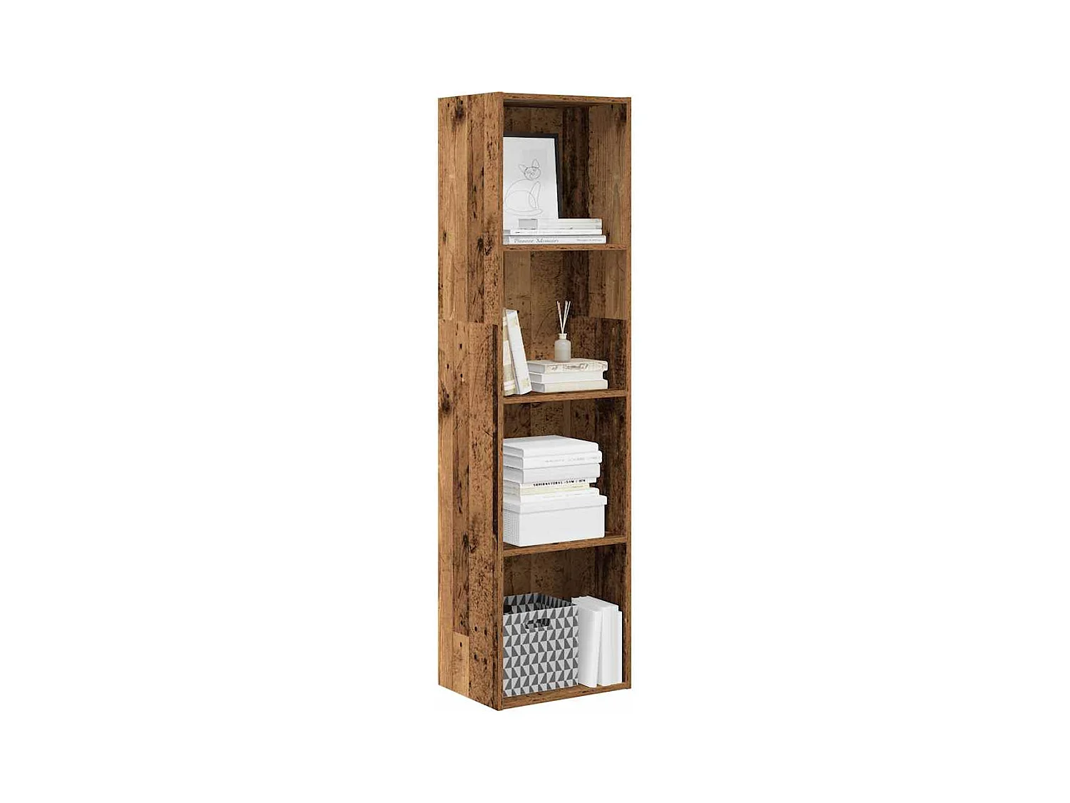 Bibliothèque | Etagère de rangement | Meuble de rangement vieux bois 40x30x152 cm bois d'ingénierie