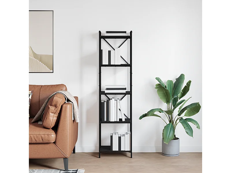 Libreria | Scaffale | Mobile di stoccaggio Rovere nero 40 x 30 x 153 cm Legno multistrato