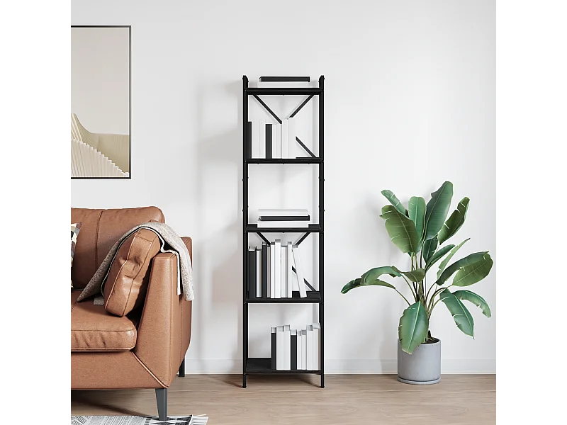 Bibliothèque | Etagère de rangement | Meuble de rangement Chêne noir 40 x 30 x 153 cm Bois d'ingénierie