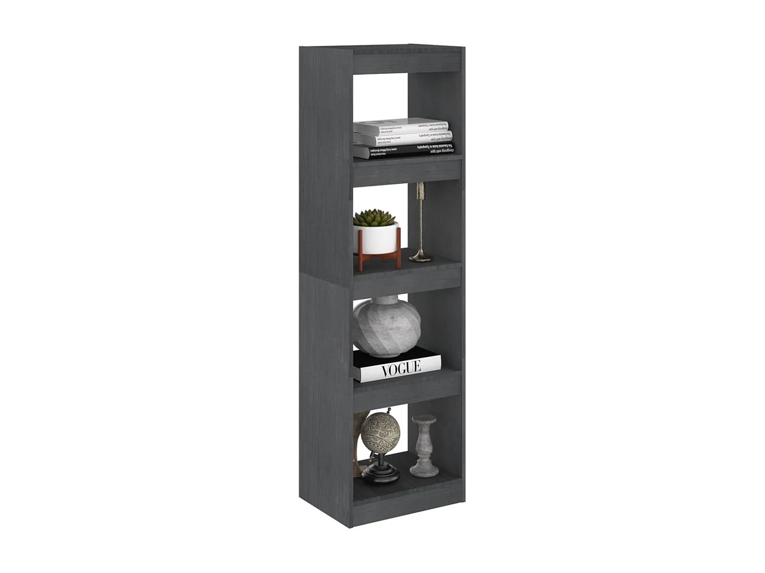 Bibliothèque | Etagère de rangement | Meuble de rangement Gris 40x30x135,5 cm Pin massif
