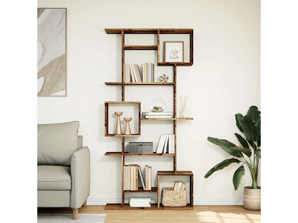 Bibliothèque | Etagère de rangement | Meuble de rangement vieux bois 92x29x188 cm bois d'ingénierie