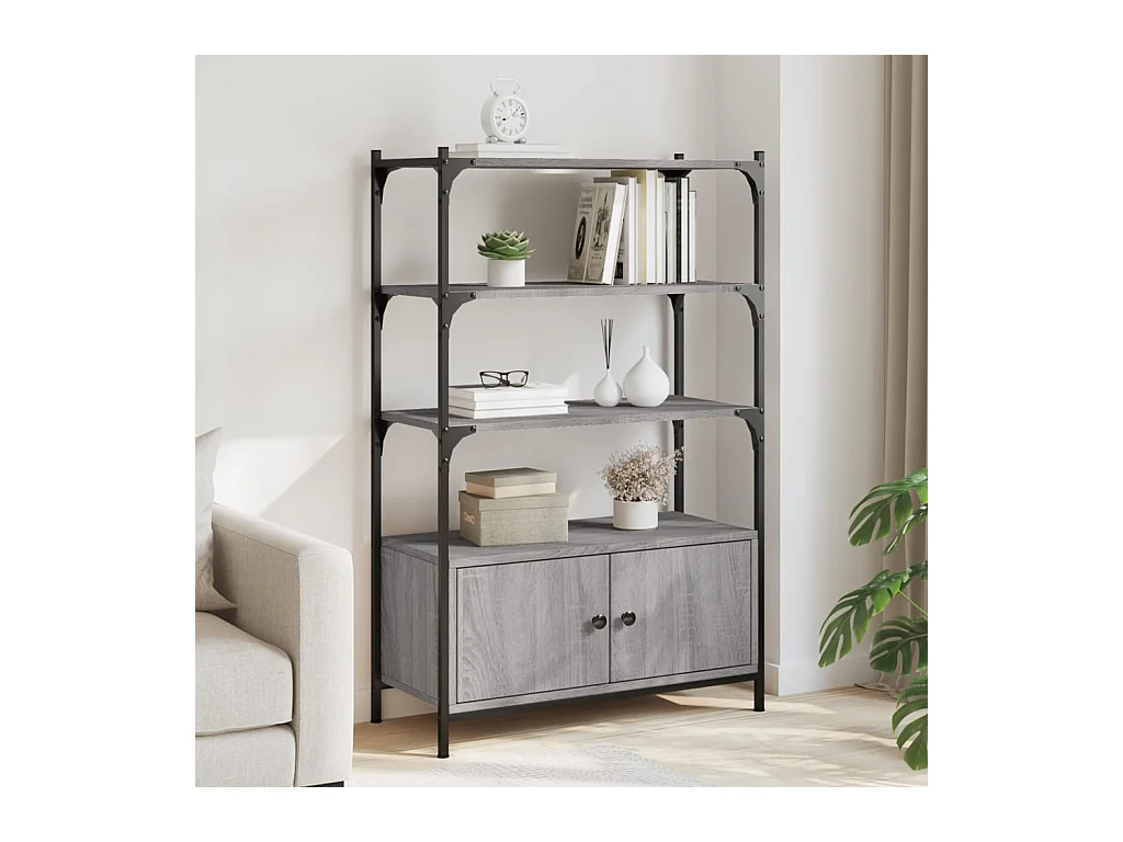 Libreria | Scaffale | Mobile di stoccaggio 3Ripiani Grigio Sonoma 70x30x109,5cm Legno Multistrato