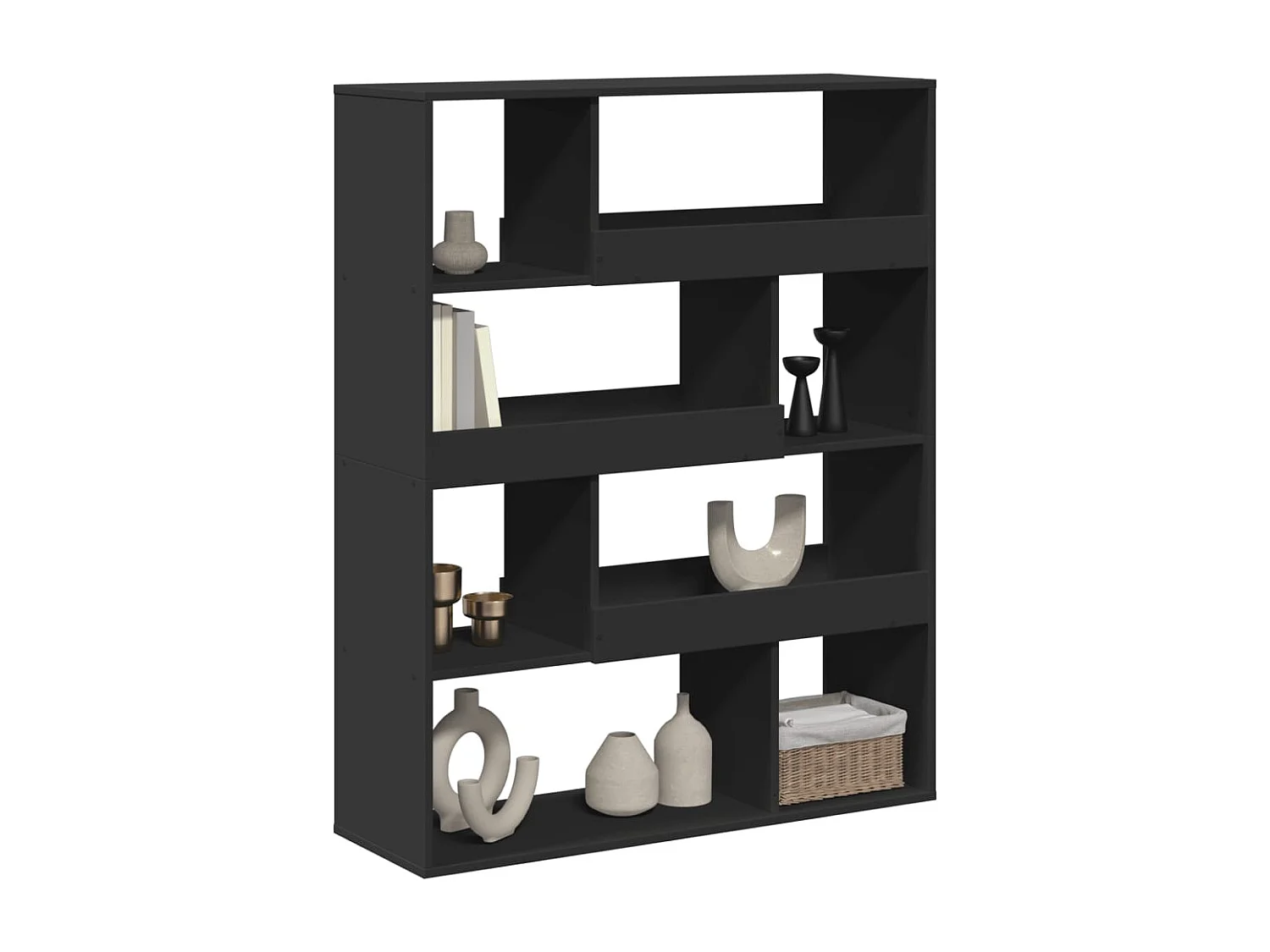 Libreria | Scaffale | Mobile di stoccaggio Nera 100x33x125,5 cm in Legno Multistrato