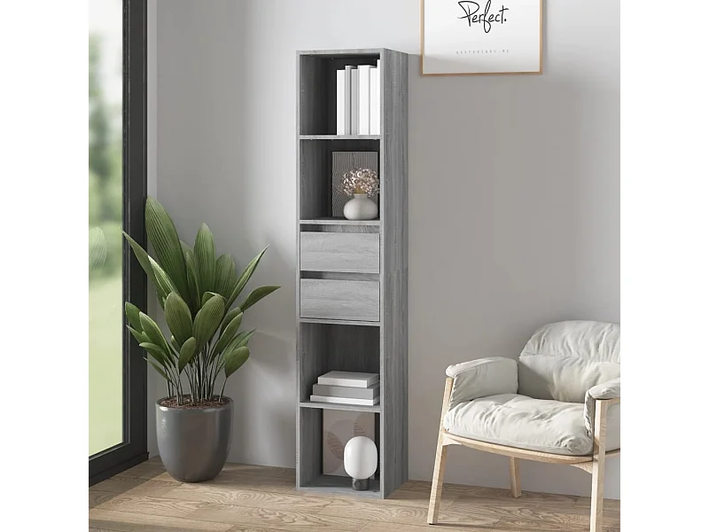 Libreria | Scaffale | Mobile di stoccaggio Grigio Sonoma 36x30x171 cm in Legno Multistrato