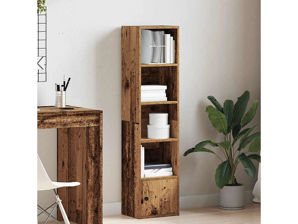Libreria | Scaffale | Mobile di stoccaggio Legno Vecchio 31x24x127 cm in Legno Multistrato