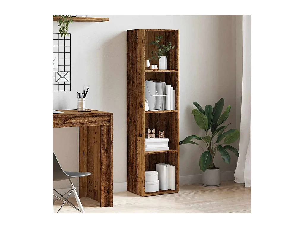 Bibliothèque | Etagère de rangement | Meuble de rangement vieux bois 36x30x143 cm Bois d'ingénierie
