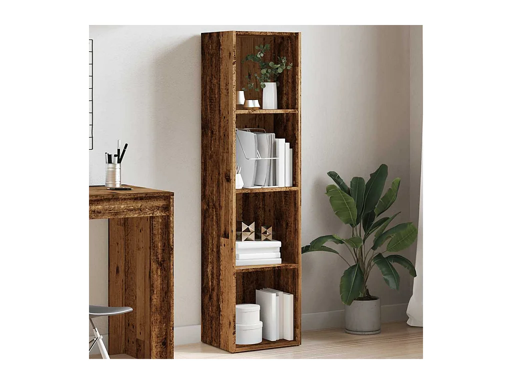 Bibliothèque | Etagère de rangement | Meuble de rangement vieux bois 36x30x143 cm Bois d'ingénierie
