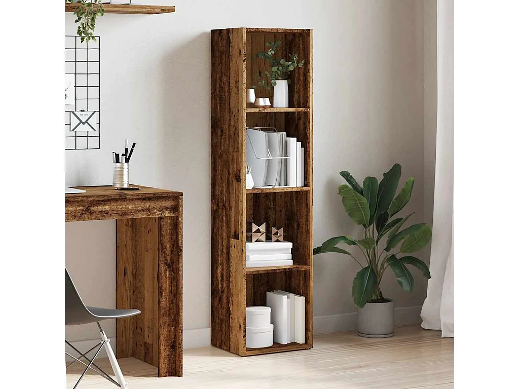 Libreria | Scaffale | Mobile di stoccaggio Legno Antico 36x30x143 cm in Legno Multistrato