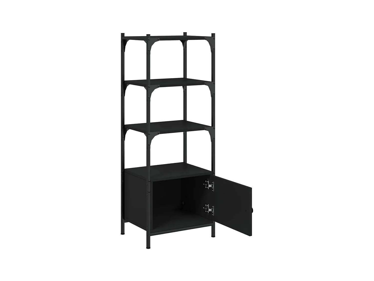 Bibliothèque | Etagère de rangement | Meuble de rangement à 3 niveaux noir 41x30x109,5 cm bois d'ingénierie