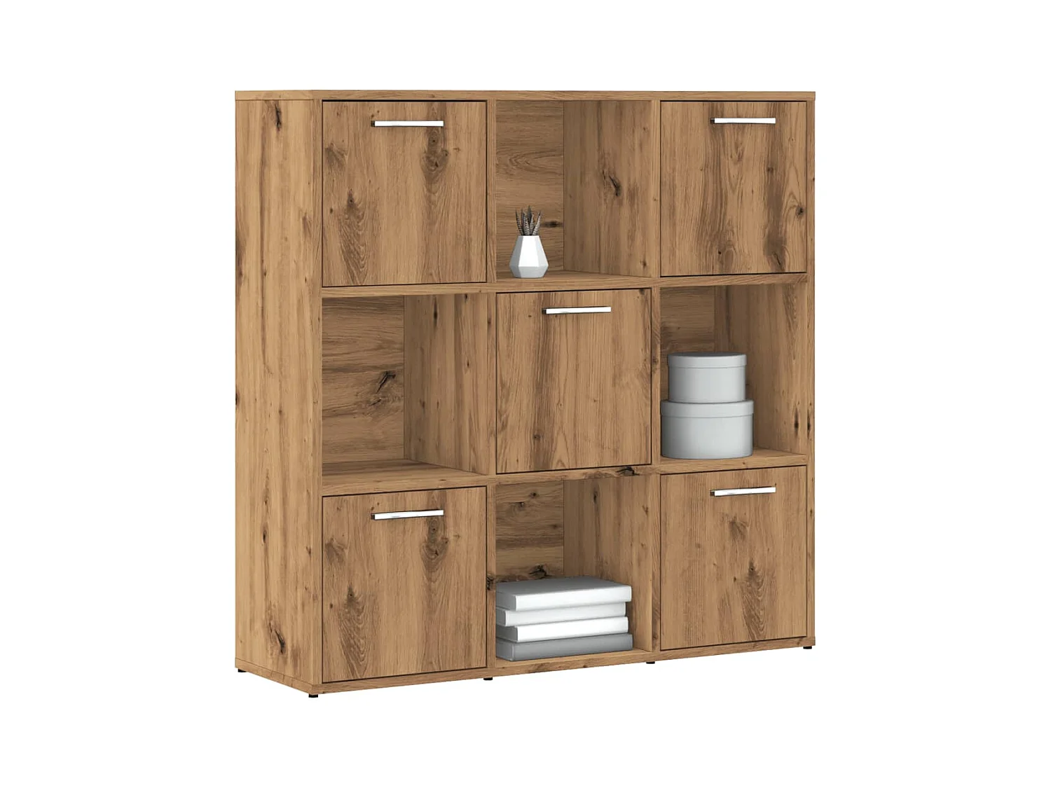Libreria | Scaffale | Mobile di stoccaggio Rovere Artigianale 90x28x90 cm in Legno Multistrato
