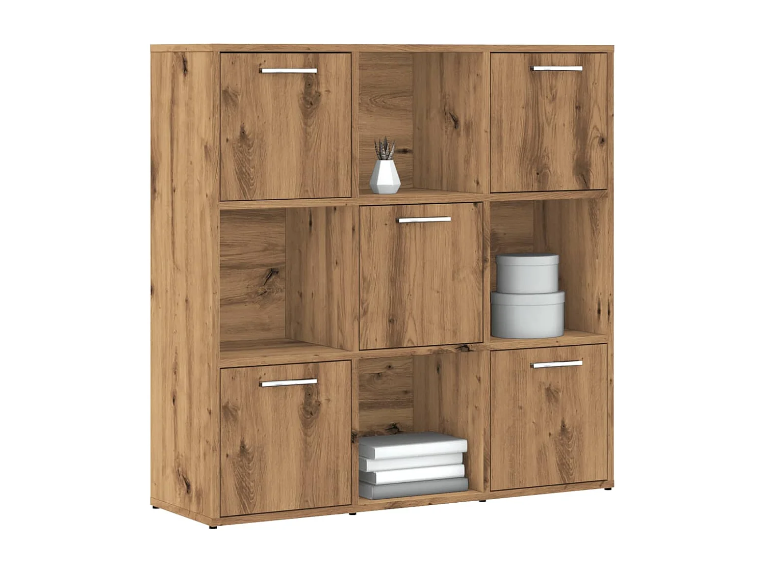 Libreria | Scaffale | Mobile di stoccaggio Rovere Artigianale 90x28x90 cm in Legno Multistrato