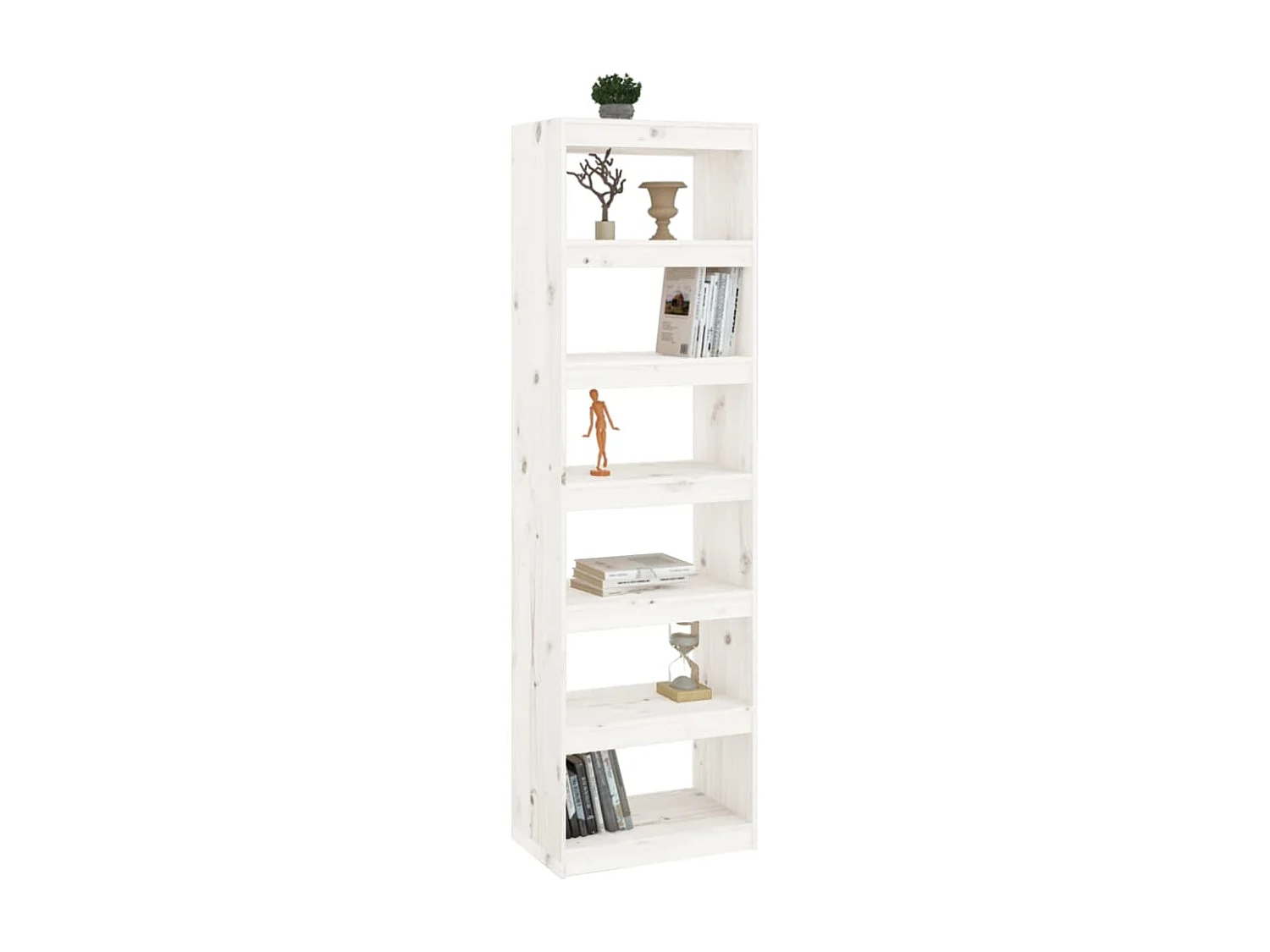 Bibliothèque | Etagère de rangement | Meuble de rangement Blanc 60x30x199,5cm Pin massif