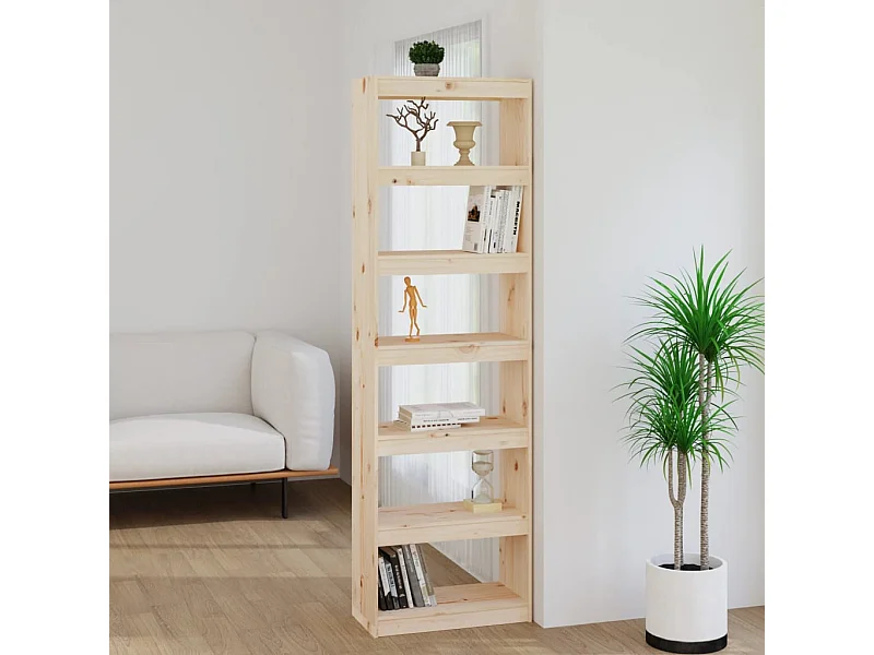 Libreria | Scaffale | Mobile di stoccaggio Divisorio 60x30x199,5 cm in Legno Massello di Pino