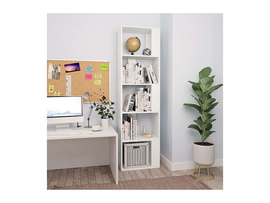 Bibliothèque | Etagère de rangement | Meuble de rangement Blanc Bois d’ingénierie