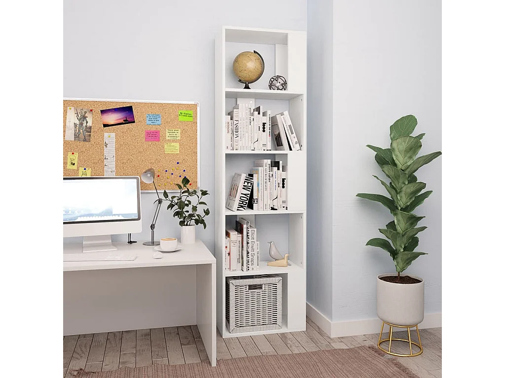 Bibliothèque | Etagère de rangement | Meuble de rangement Blanc Bois d’ingénierie