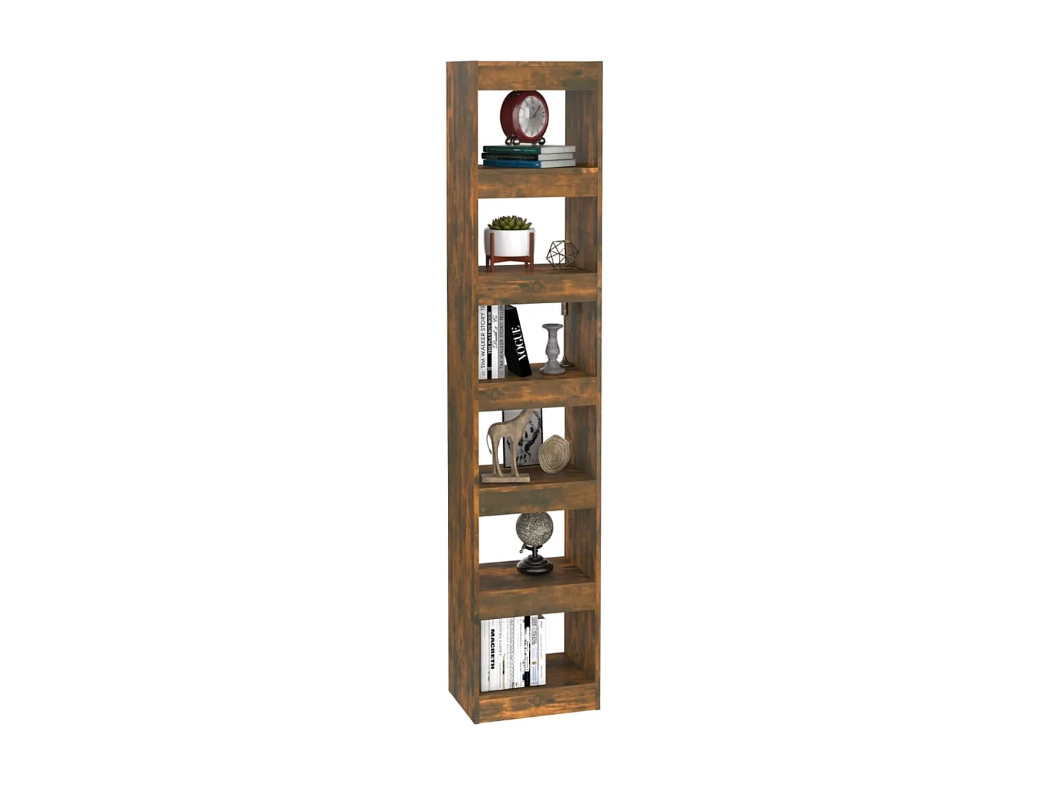 Libreria | Scaffale | Mobile di stoccaggio Divisorio Rovere Fumo 40x30x198 cm