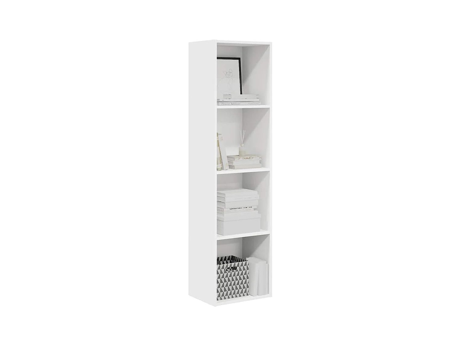 Bibliothèque | Etagère de rangement | Meuble de rangement blanc 40x30x152 cm bois d'ingénierie