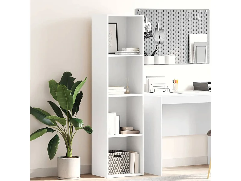 Bibliothèque | Etagère de rangement | Meuble de rangement blanc 40x30x152 cm bois d'ingénierie