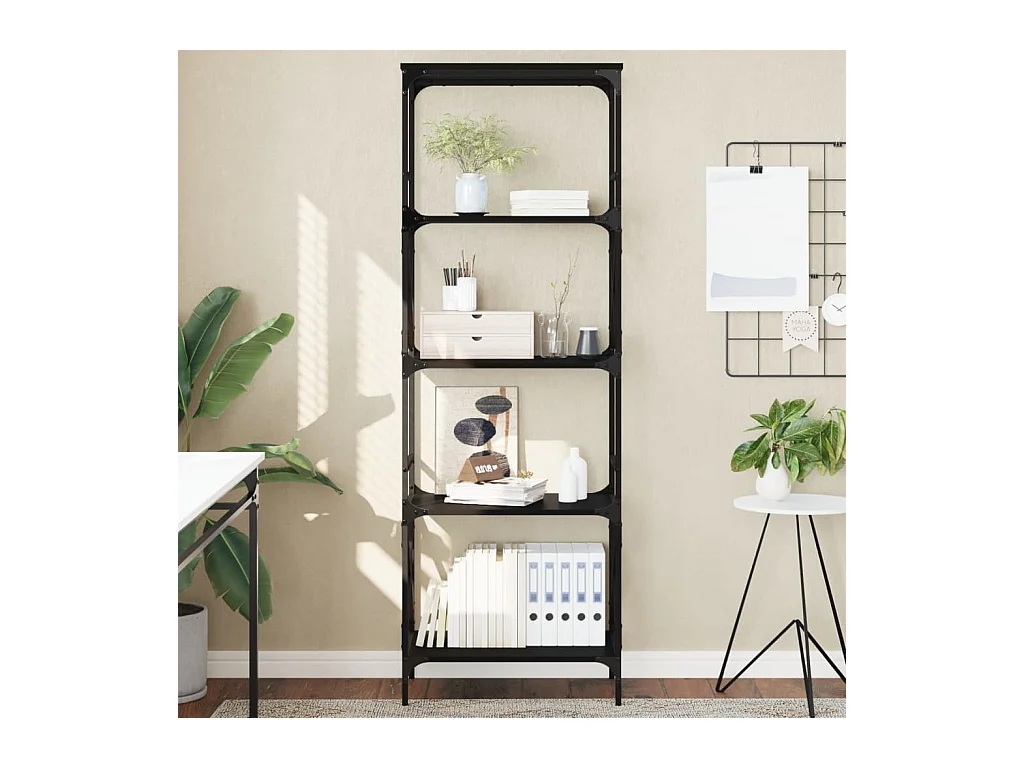 Bibliothèque | Etagère de rangement | Meuble de rangement à 5 niveaux noir 59x35x171 cm bois d'ingénierie