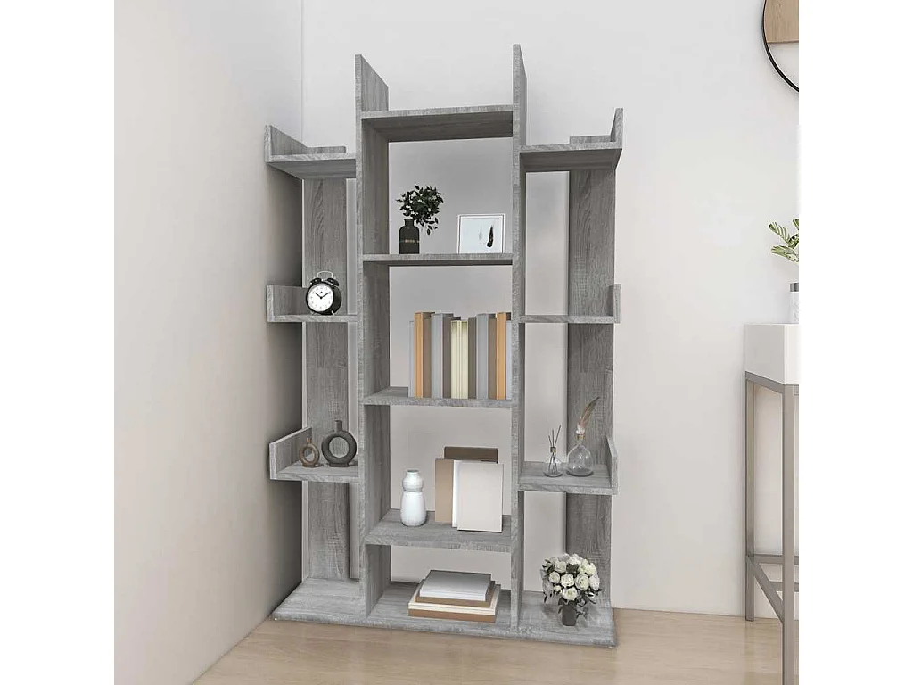 Libreria | Scaffale | Mobile di stoccaggio Grigio Sonoma 86x25,5x140 cm in Legno Multistrato
