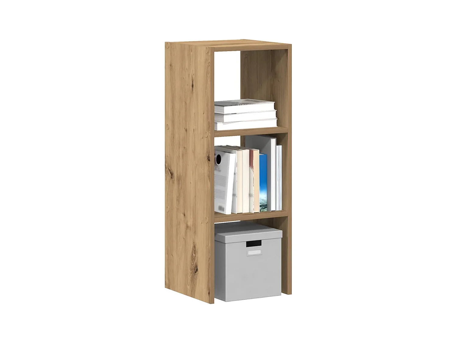 Bibliothèque | Etagère de rangement | Meuble de rangement empilable chêne artisanal bois d'ingénierie