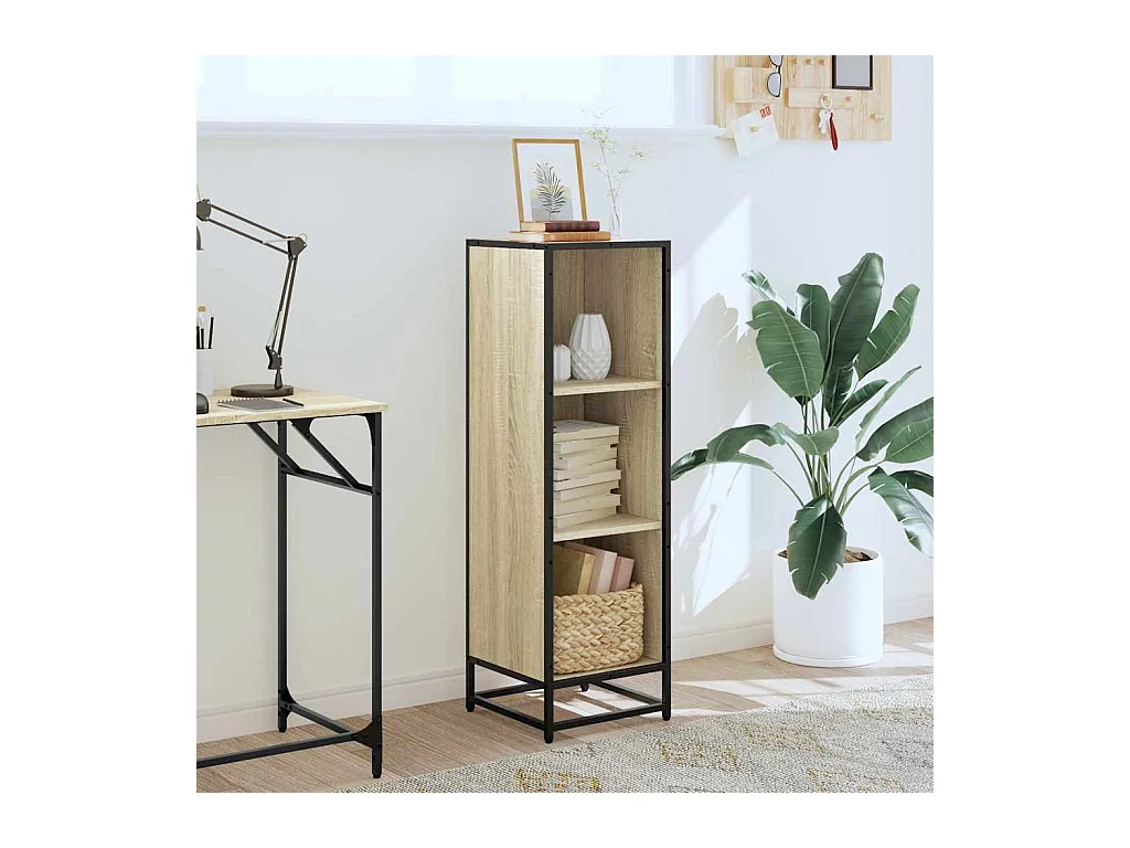 Bibliothèque | Etagère de rangement | Meuble de rangement chêne sonoma 33,5x33x107,5 cm bois d'ingénierie