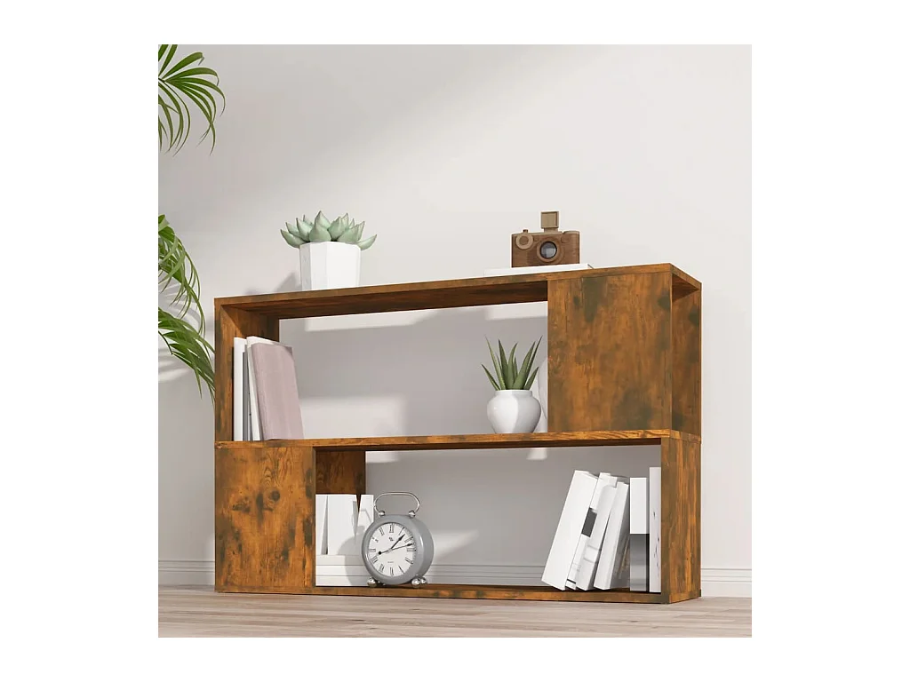Bibliothèque | Etagère de rangement | Meuble de rangement Chêne fumé 100x24x63 cm Bois d'ingénierie