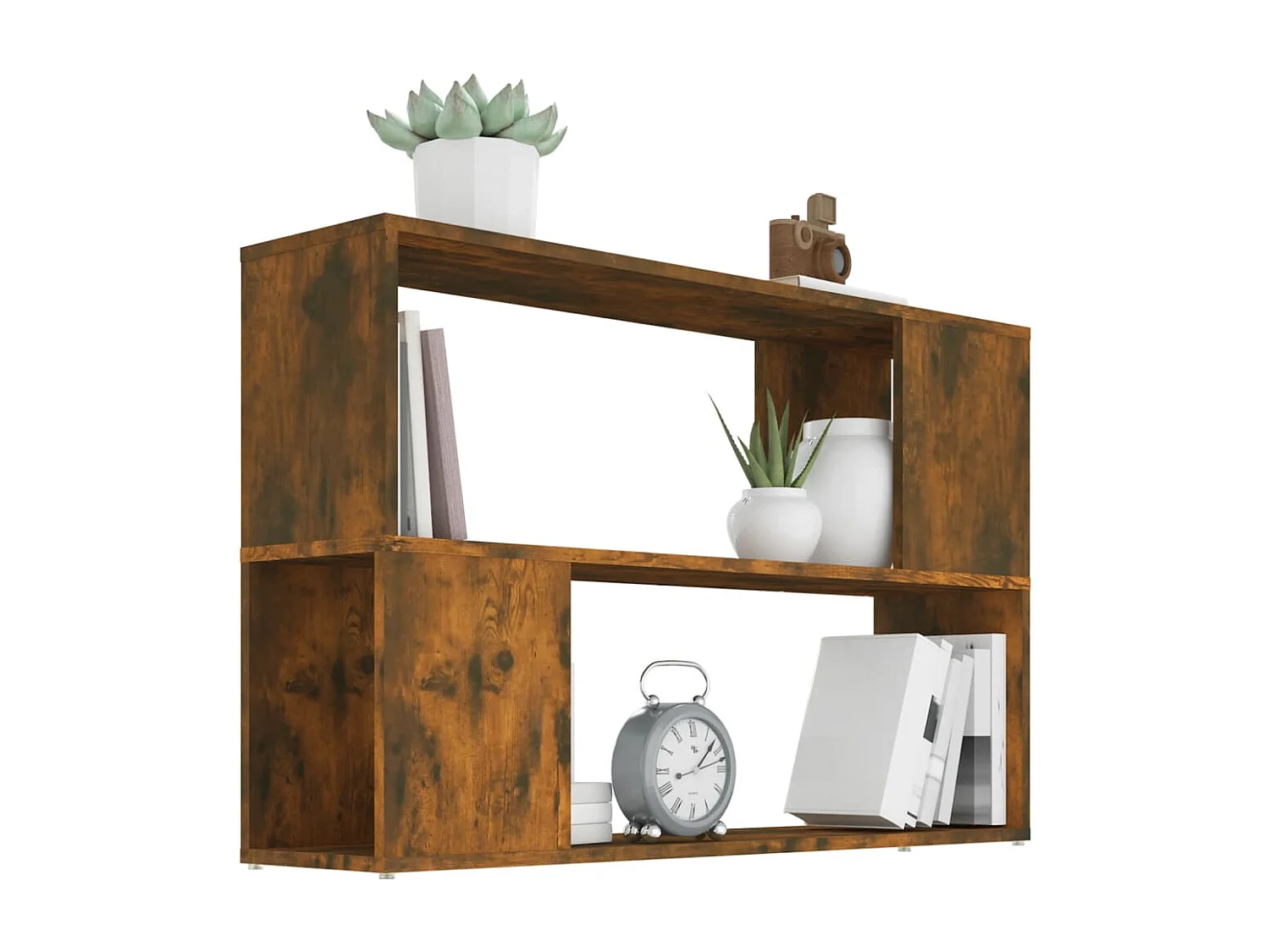 Bibliothèque | Etagère de rangement | Meuble de rangement Chêne fumé 100x24x63 cm Bois d'ingénierie
