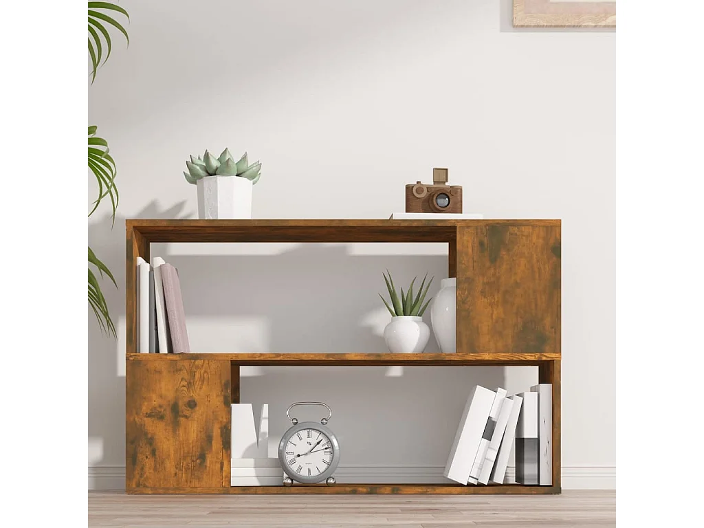 Libreria | Scaffale | Mobile di stoccaggio Rovere Fumo 100x24x63 cm in Legno Multistrato