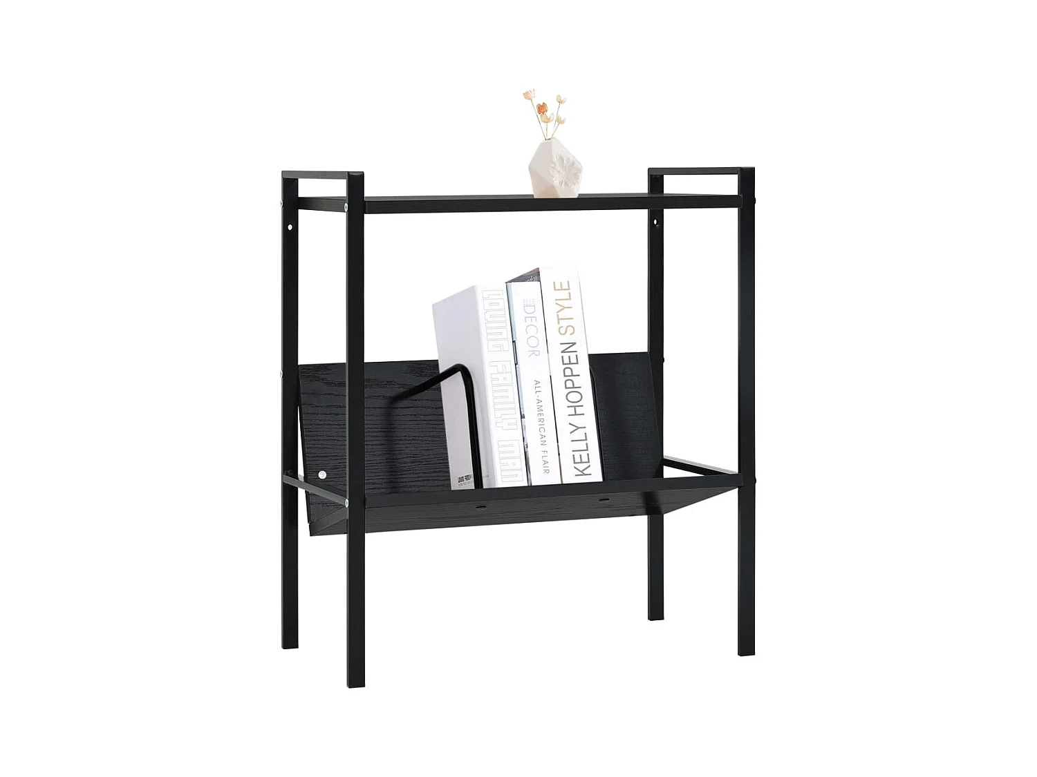 Bibliothèque | Etagère de rangement | Meuble de rangement 2 niveaux Noir 52x28x59 cm bois d'ingénierie