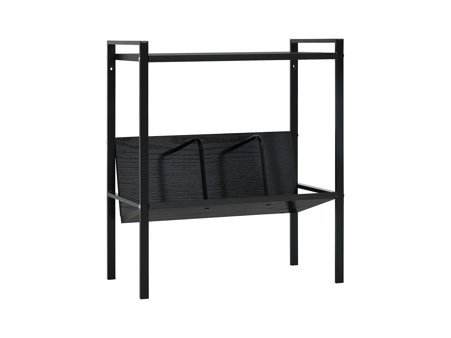 Armadio per Libri | Scaffale Libri | Mobile di stoccaggio 2 Ripiani Nero 52x28x59 cm Legno Multistrato