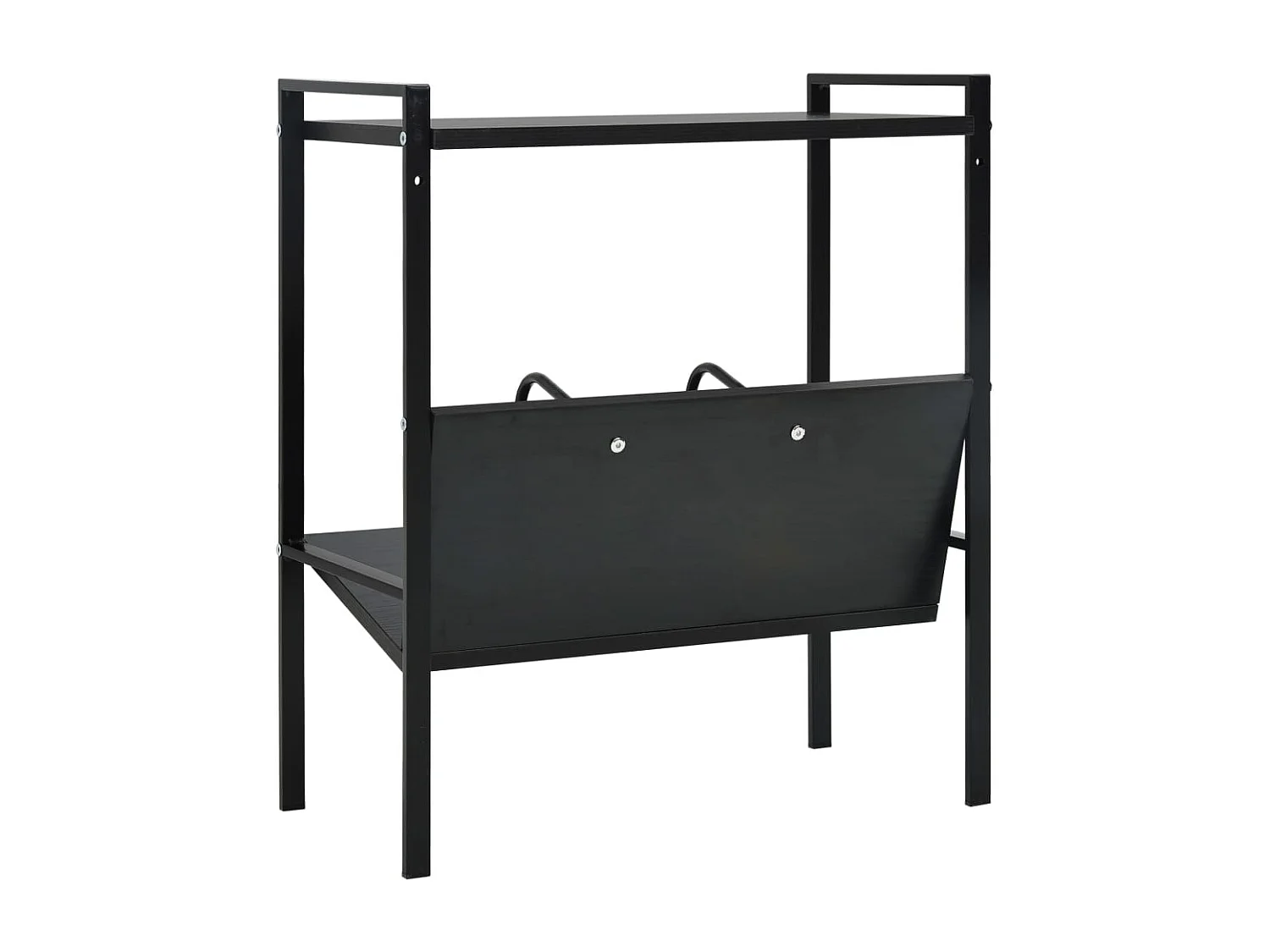 Armadio per Libri | Scaffale Libri | Mobile di stoccaggio 2 Ripiani Nero 52x28x59 cm Legno Multistrato