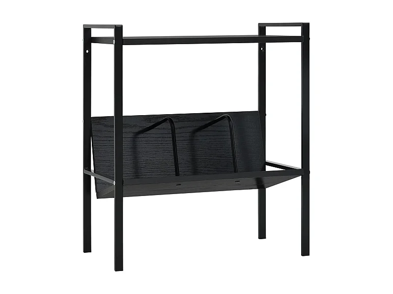 Armadio per Libri | Scaffale Libri | Mobile di stoccaggio 2 Ripiani Nero 52x28x59 cm Legno Multistrato