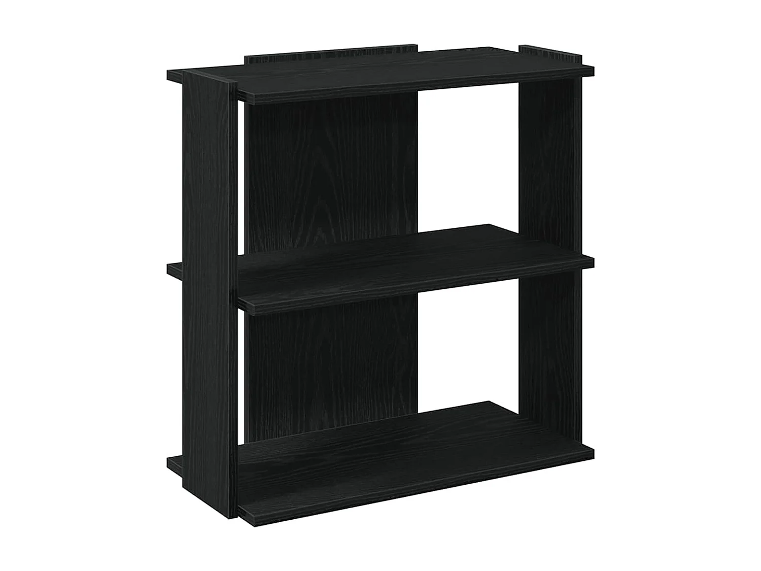 Libreria | Scaffale | Mobile di stoccaggio a 3 Ripiani Nera 60x30x60 cm in Legno Multistrato