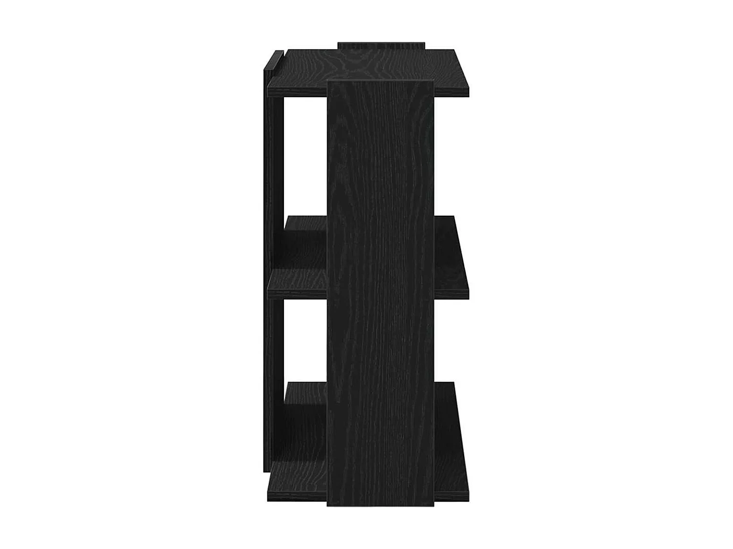 Libreria | Scaffale | Mobile di stoccaggio a 3 Ripiani Nera 60x30x60 cm in Legno Multistrato