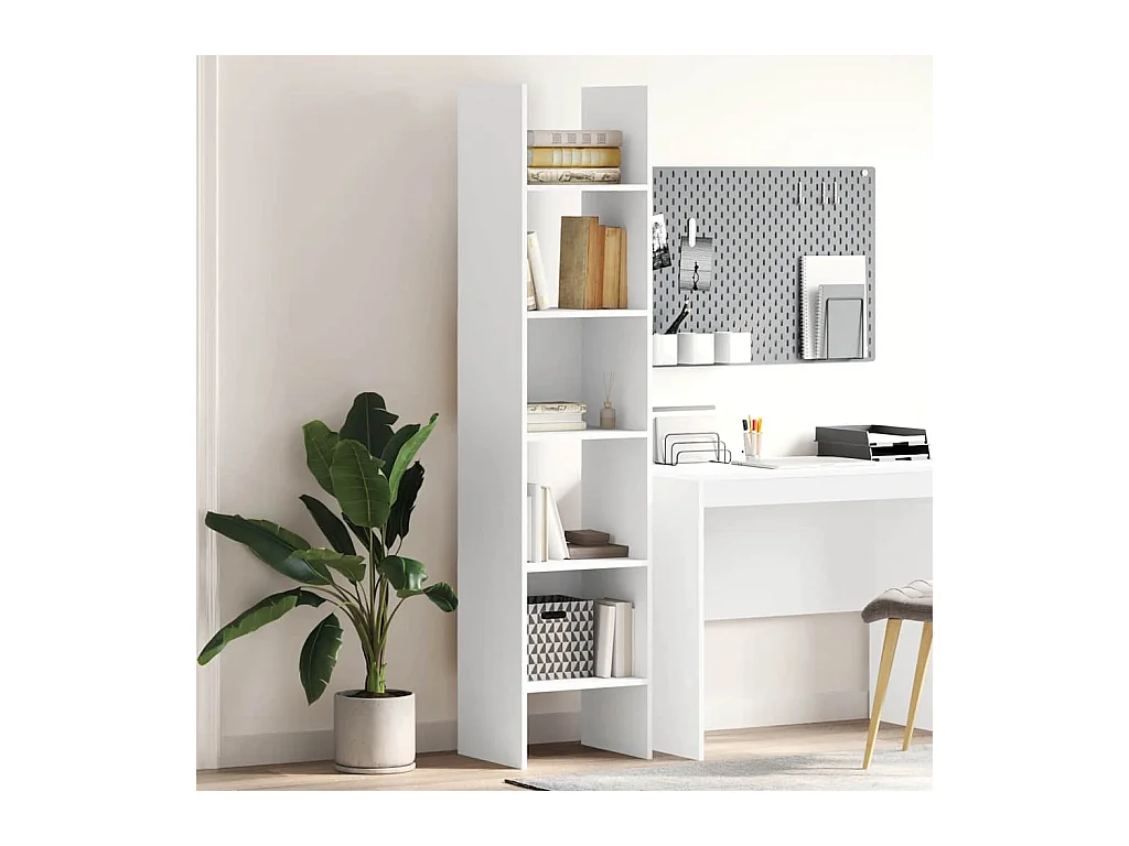 Libreria | Scaffale | Mobile di stoccaggio Bianca 40x35x180 cm in Legno Multistrato