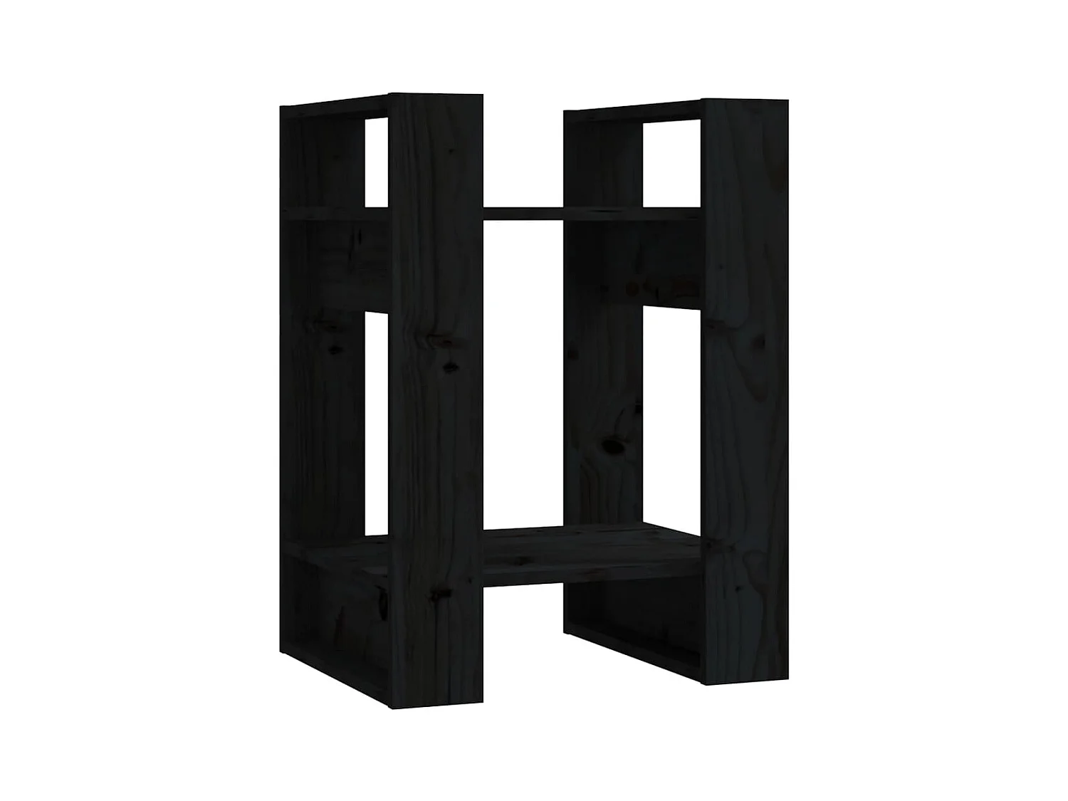 Bibliothèque | Etagère de rangement | Meuble de rangement Noir 41x35x57 cm Pin massif