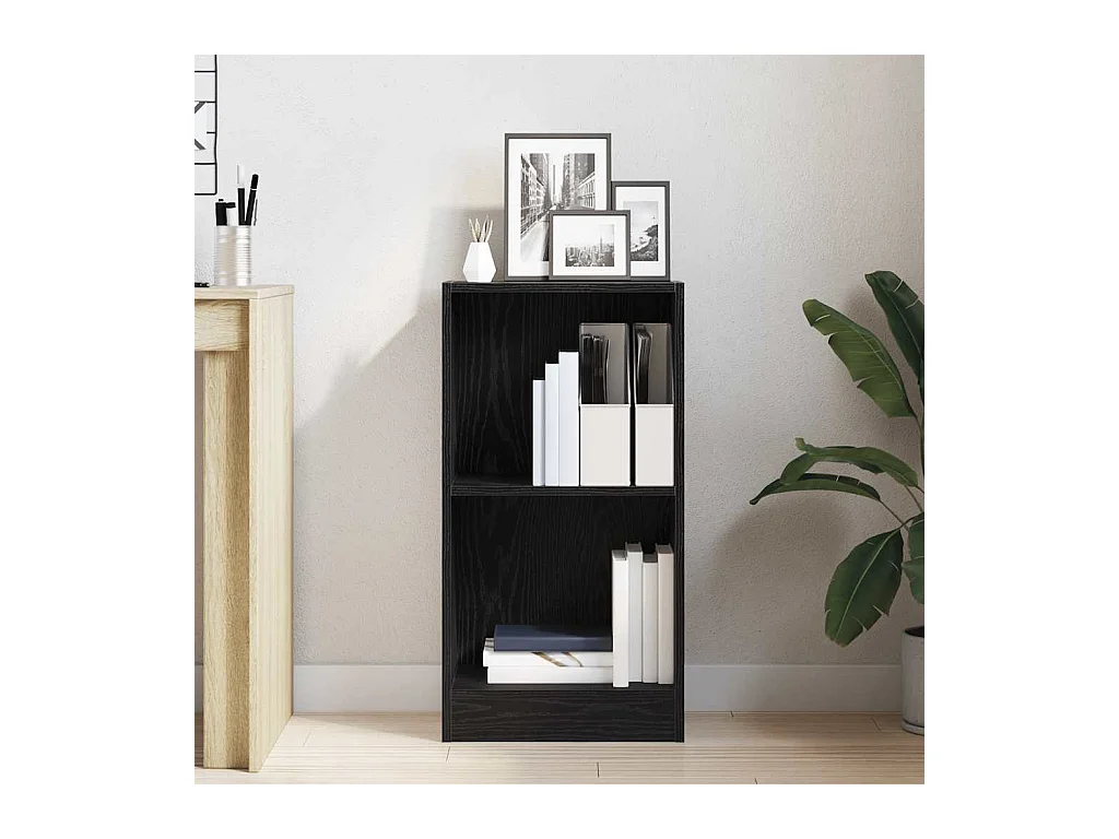 Bibliothèque | Etagère de rangement | Meuble de rangement chêne noir 40x24x76 cm bois d'ingénierie