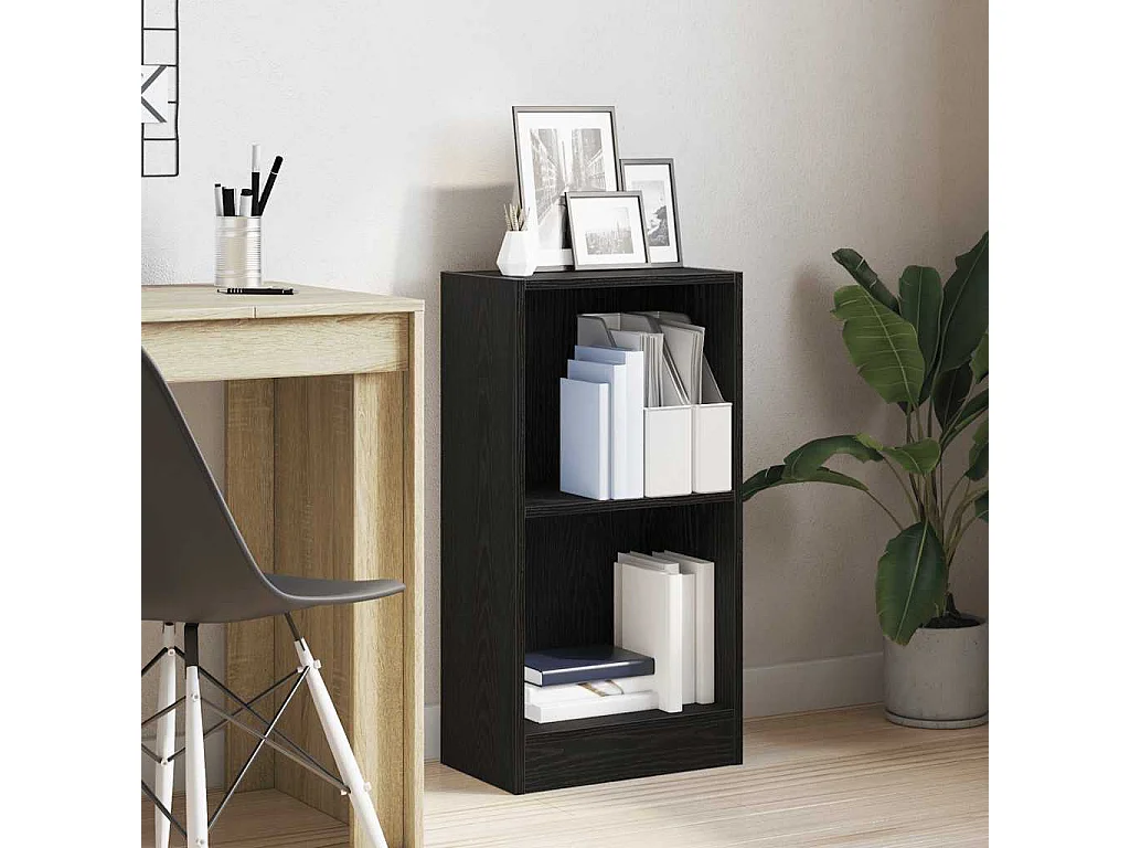 Bibliothèque | Etagère de rangement | Meuble de rangement chêne noir 40x24x76 cm bois d'ingénierie