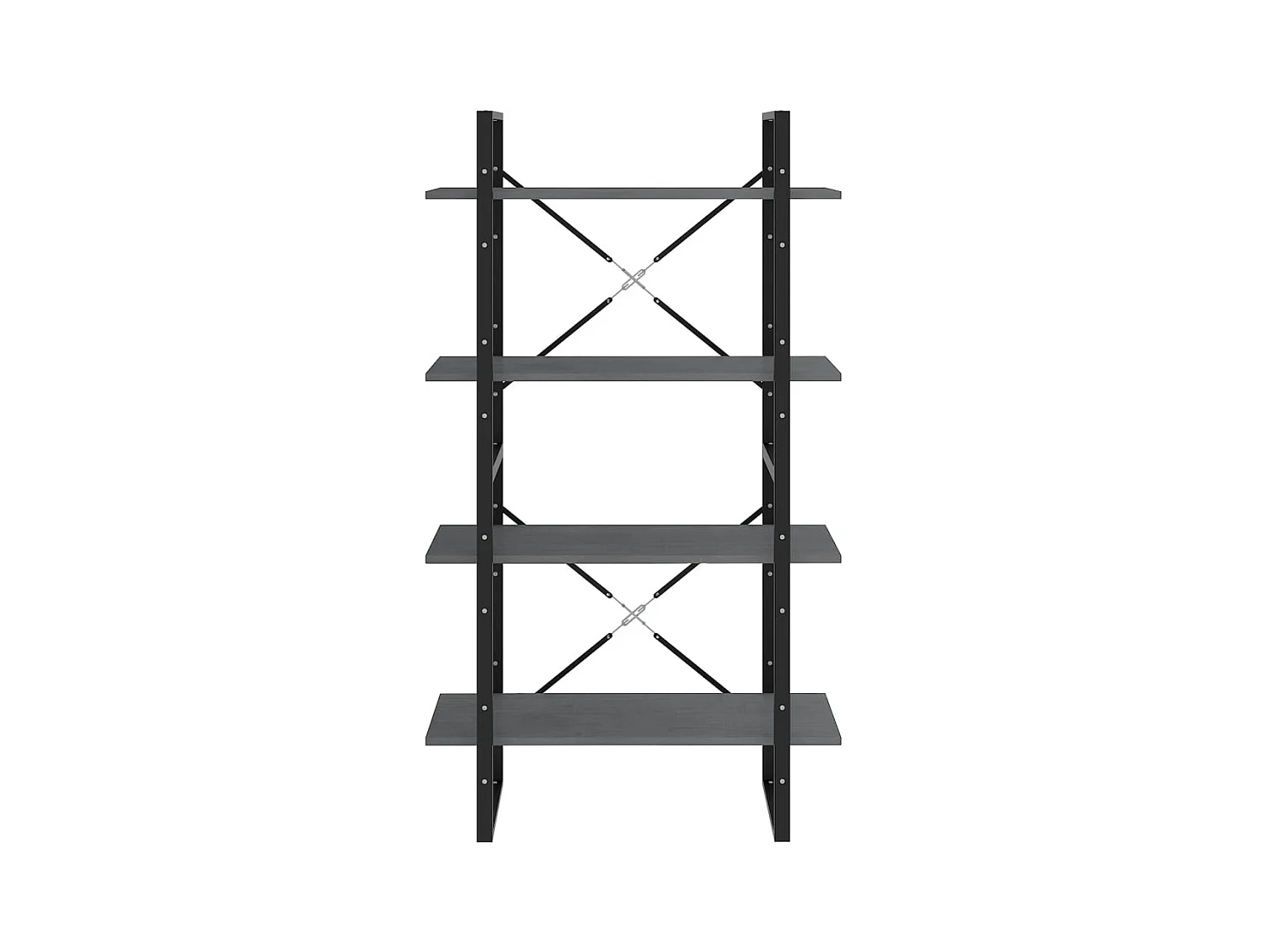 Bibliothèque | Etagère de rangement | Meuble de rangement à 4 niveaux Gris 80x30x140 cm Bois de pin massif