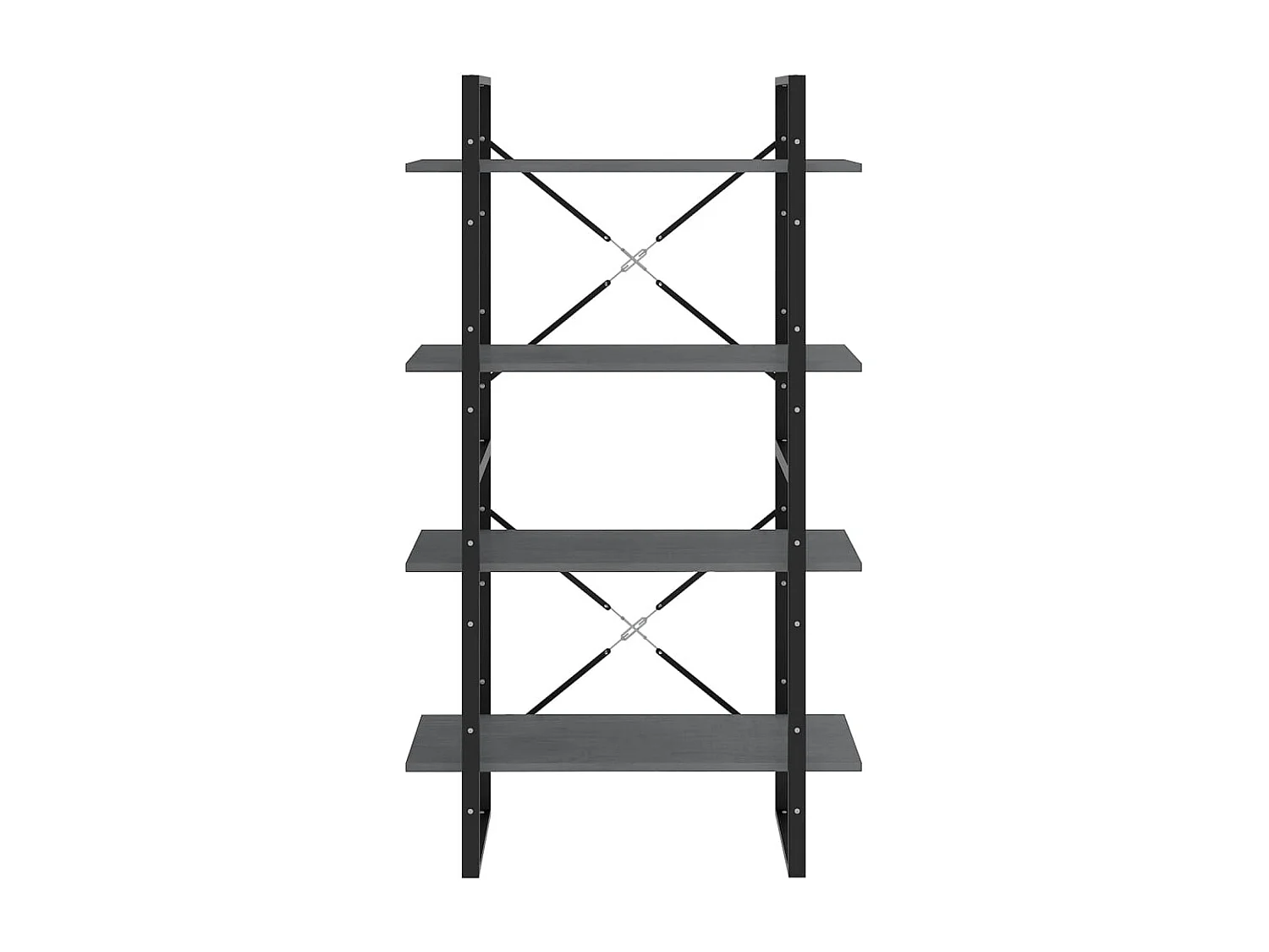 Bibliothèque | Etagère de rangement | Meuble de rangement à 4 niveaux Gris 80x30x140 cm Bois de pin massif