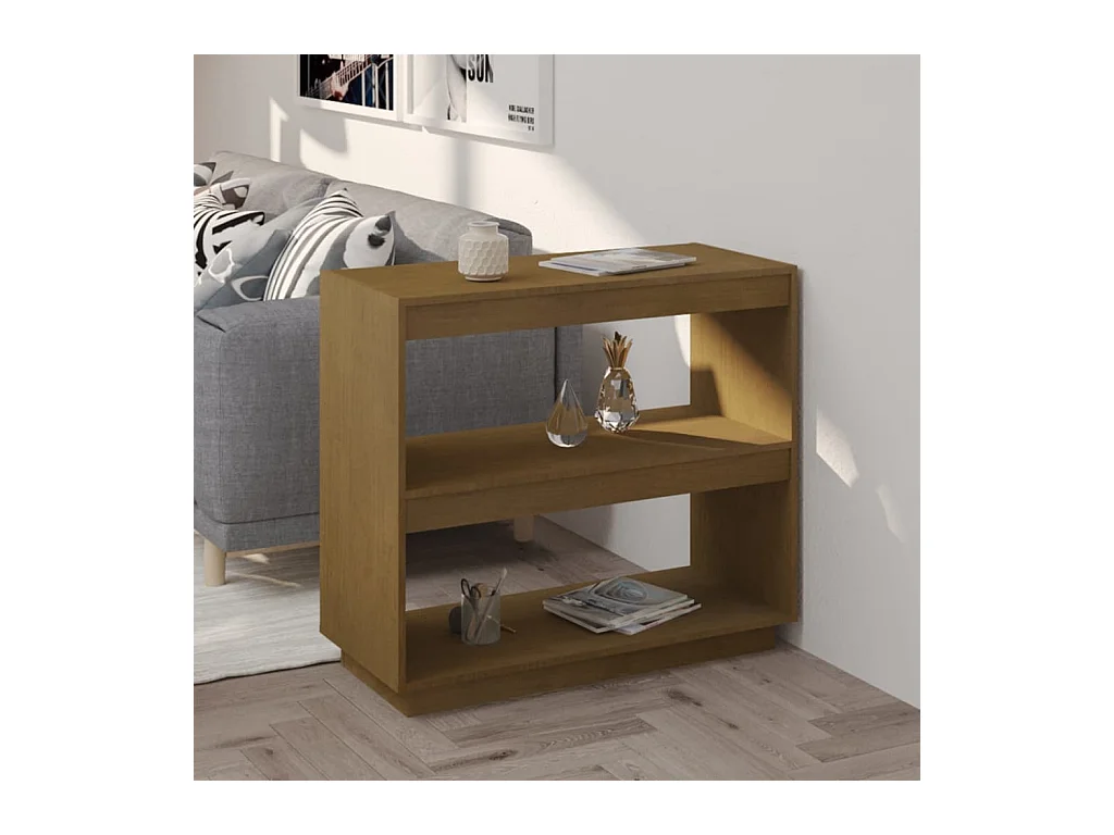 Bibliothèque | Etagère de rangement | Meuble de rangement Marron miel 80x35x71 cm Bois de pin massif